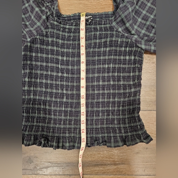 Madewell Plaid Puff Sleeve Top - Size S - Picture 12 of 15